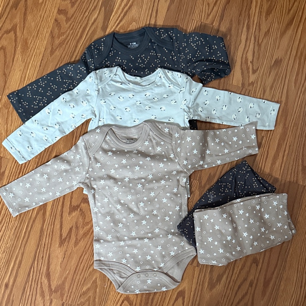 Starry Night Kids One Piece Set - Black, Cream, Tan